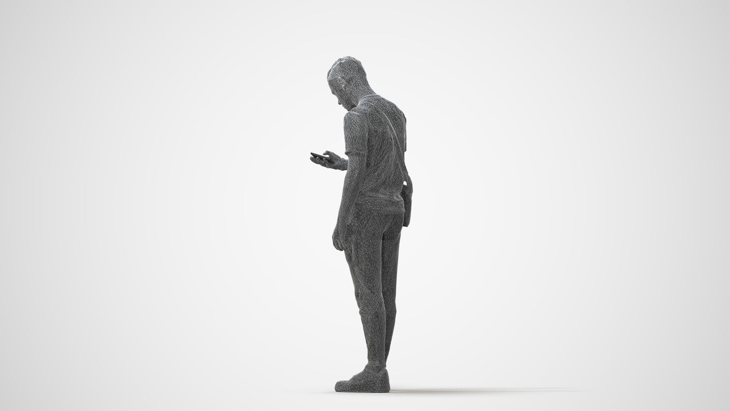 realistic 3D boy casual kids, scanned archviz people for Blender and 3ds Max, square thumbnail
