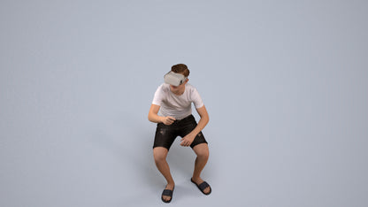 3D people model boy casual kids, scanned human for 3ds Max rendering, back view render
