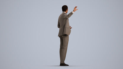 3D scanned man shopping business, photorealistic archviz people for Enscape and SketchUp, front view render
