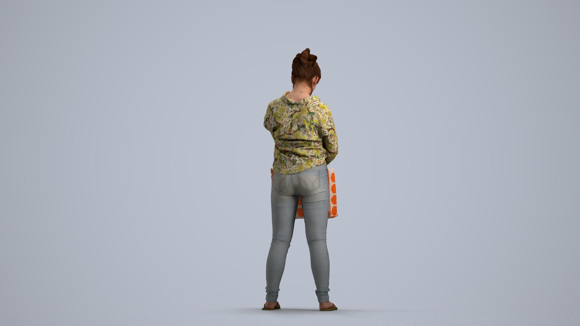 realistic 3D people woman formal shopping, render-ready for V-Ray and Corona, FBX OBJ, front view render