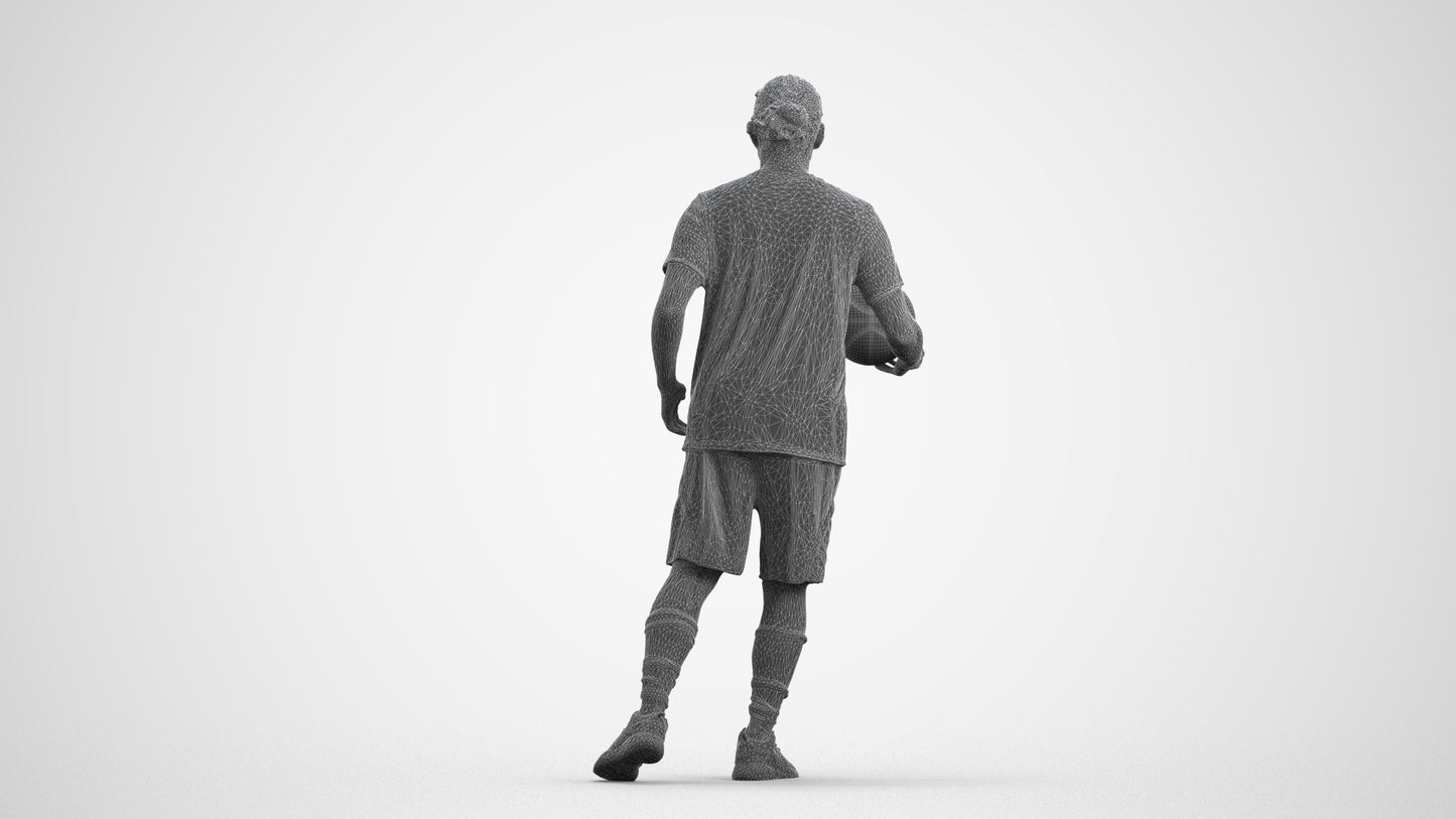 photogrammetry 3D man sport, realistic human model archviz FBX, wireframe front view