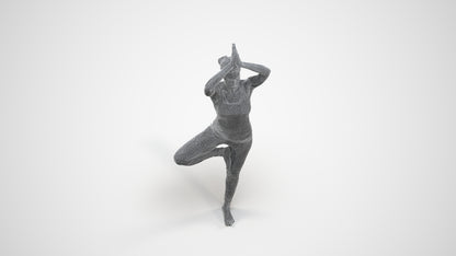 realistic 3D people woman sport, render-ready for V-Ray and Corona, FBX OBJ, wireframe three-quarter view