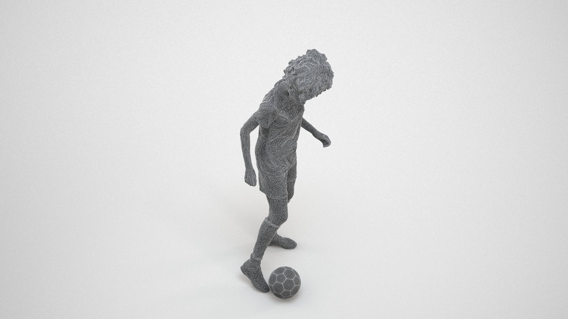 realistic 3D woman sport, scanned archviz people for Blender and 3ds Max, wireframe three-quarter view