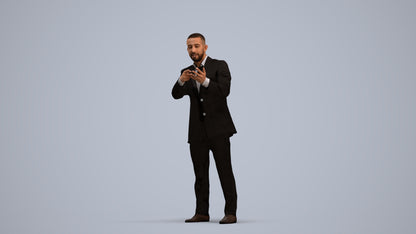 photogrammetry 3D man business, realistic human model archviz FBX, standing pose render