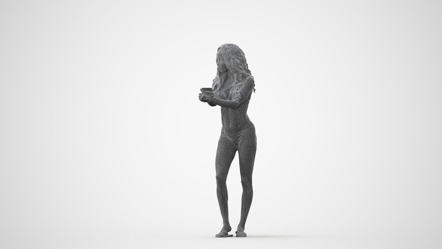 realistic 3D people woman pool, render-ready for V-Ray and Corona, FBX OBJ, square thumbnail