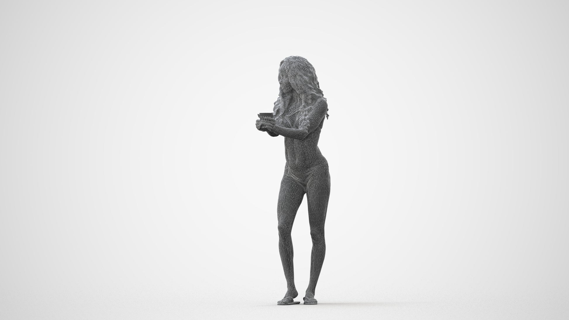 realistic 3D people woman pool, render-ready for V-Ray and Corona, FBX OBJ, square thumbnail