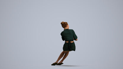 realistic 3D human woman casual sitting, archviz people FBX OBJ for Blender, front view render