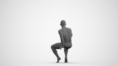 realistic 3D people man pool, render-ready for V-Ray and Corona, FBX OBJ, wireframe front view