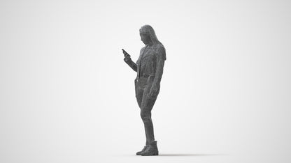 realistic 3D human woman casual shopping, archviz people FBX OBJ for Blender, square thumbnail