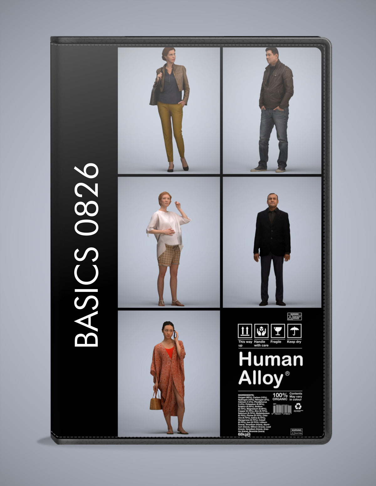 5x realistic 3D people standing pack, scanned archviz collection for Blender and 3ds Max