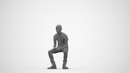 realistic 3D boy casual kids, scanned archviz people for Blender and 3ds Max, wireframe back view