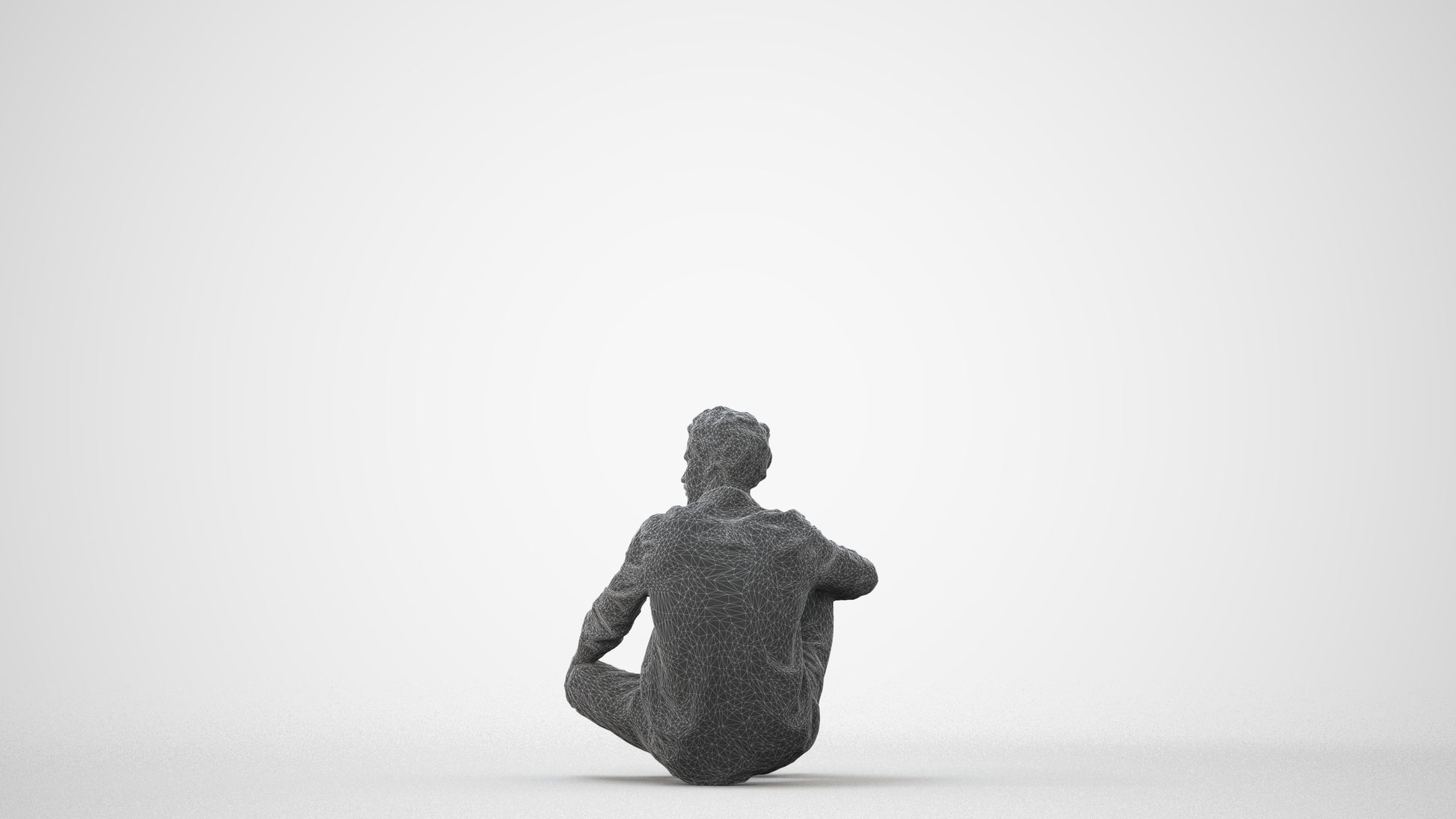 scanned 3D man casual sitting, photogrammetry people for Enscape and V-Ray, square thumbnail