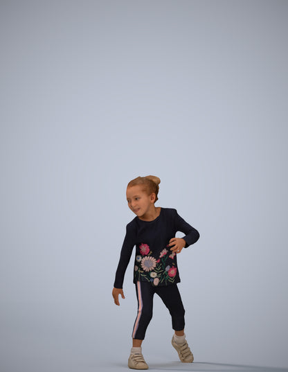 3D people model girl casual kids, scanned human for 3ds Max rendering