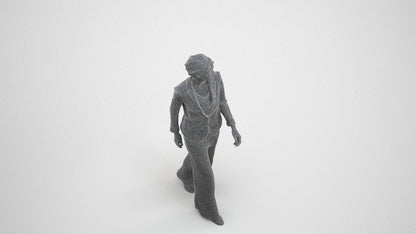 photogrammetry 3D woman business, realistic human model archviz FBX, wireframe three-quarter view