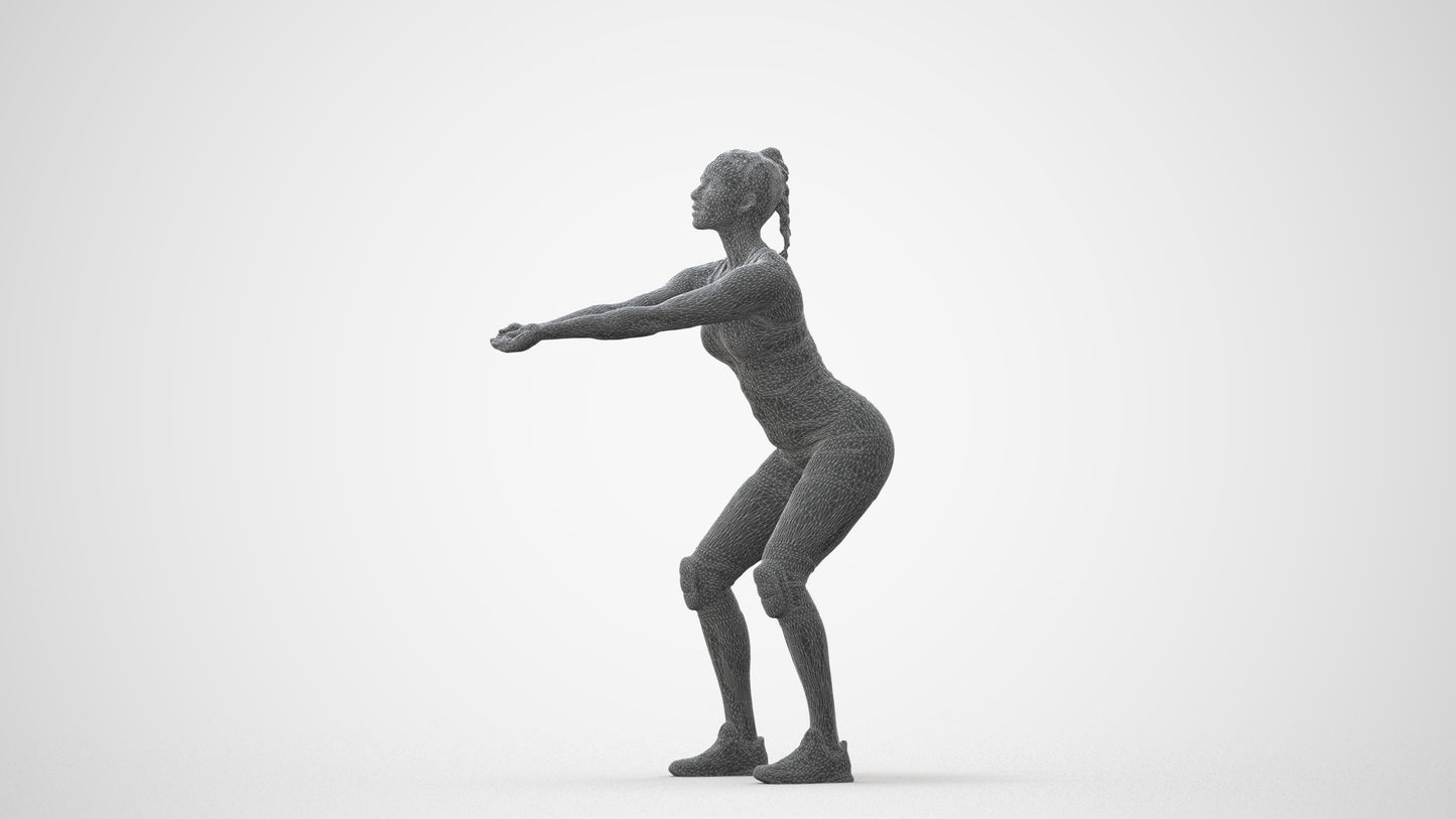 realistic 3D people woman sport, render-ready for V-Ray and Corona, FBX OBJ, square thumbnail