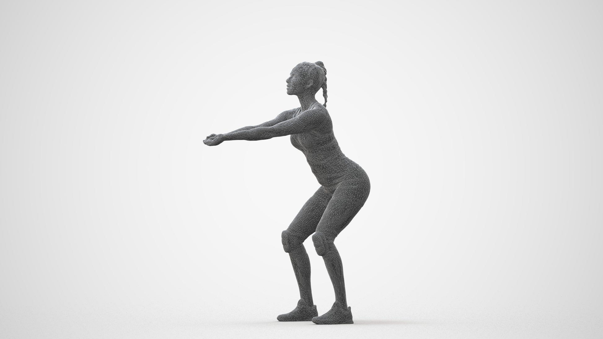 realistic 3D people woman sport, render-ready for V-Ray and Corona, FBX OBJ, square thumbnail