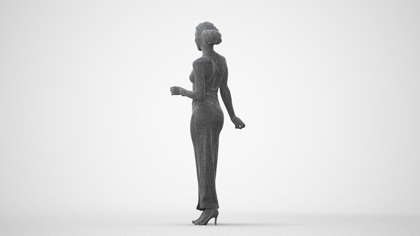 realistic 3D human woman formal formalaffairs, archviz people FBX OBJ for Blender, square thumbnail