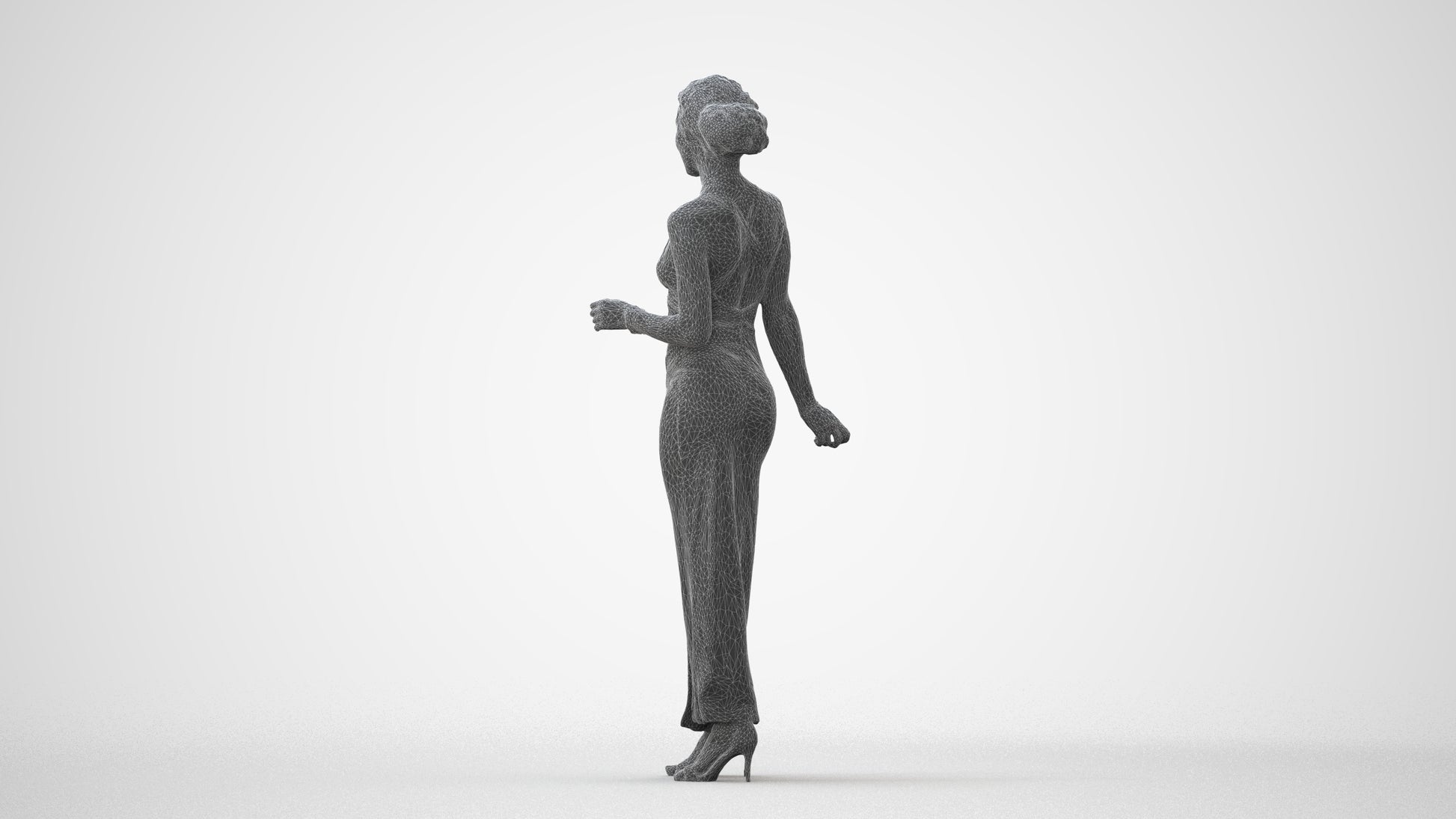 realistic 3D human woman formal formalaffairs, archviz people FBX OBJ for Blender, square thumbnail