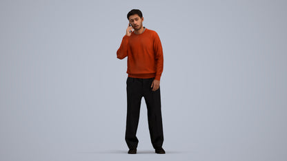 realistic 3D people man casual standing, render-ready for V-Ray and Corona, FBX OBJ, standing pose render
