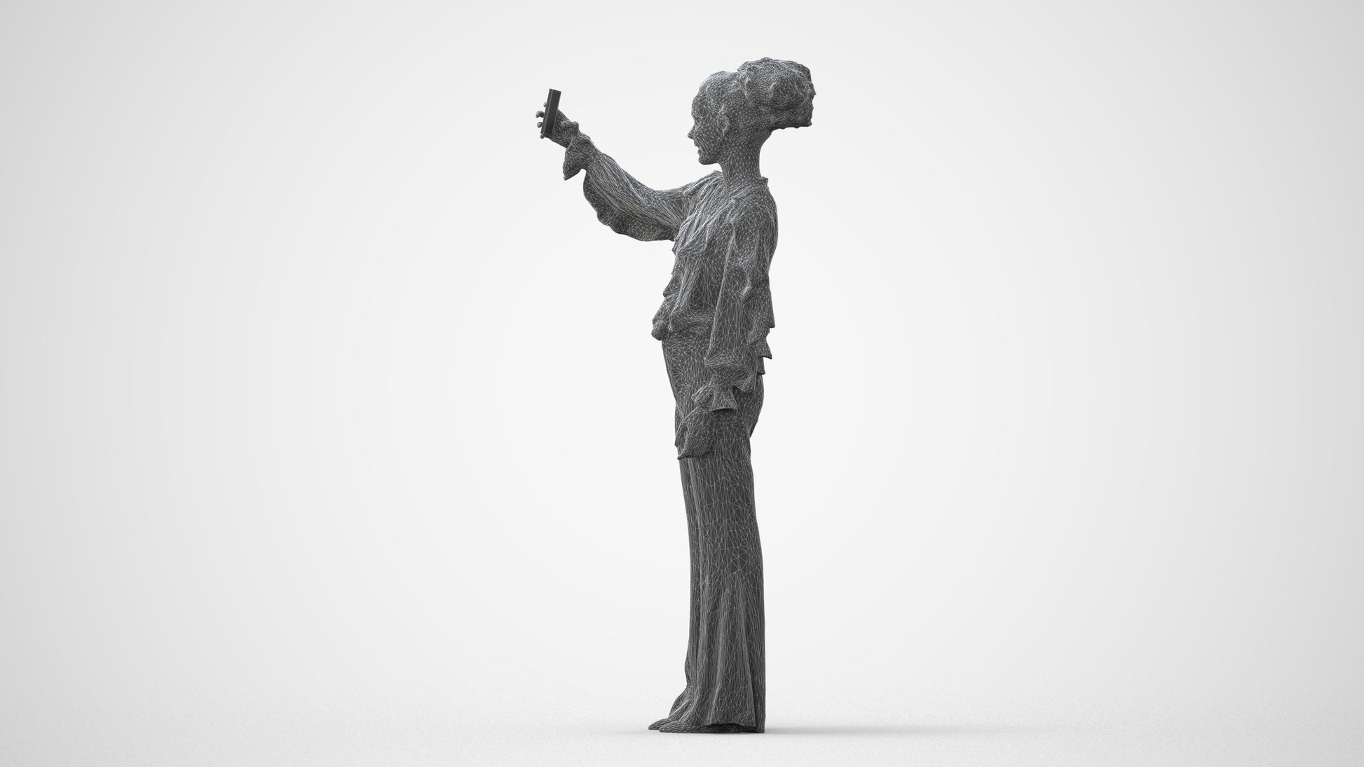 photogrammetry 3D woman casual standing, realistic human model archviz FBX, square thumbnail