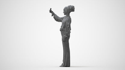 photogrammetry 3D woman casual standing, realistic human model archviz FBX, square thumbnail