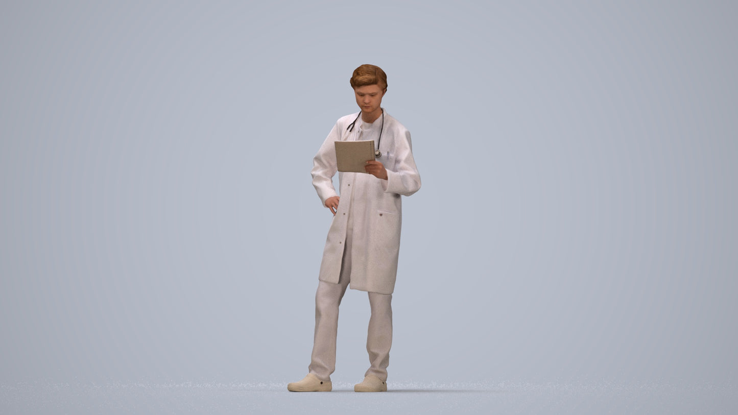photogrammetry 3D man standing, realistic human model archviz FBX, top-down view render