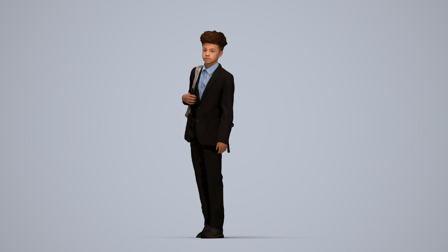 realistic 3D people man kids, render-ready for V-Ray and Corona, FBX OBJ, top-down view render