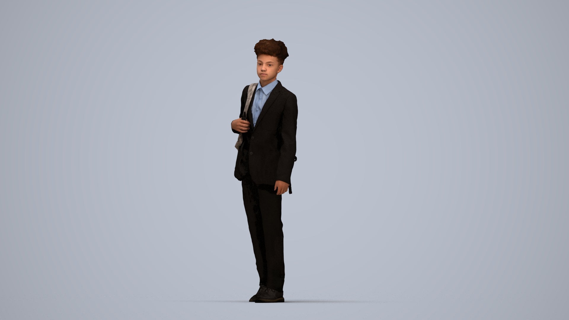 realistic 3D people man kids, render-ready for V-Ray and Corona, FBX OBJ, top-down view render
