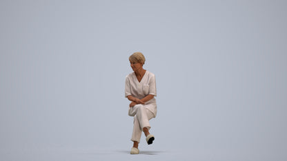 realistic 3D people senior woman medical, render-ready for V-Ray and Corona, FBX OBJ, standing pose render