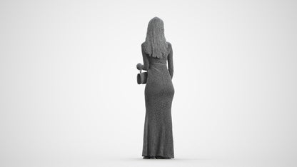 scanned 3D woman formal formalaffairs, photogrammetry people for Enscape and V-Ray, wireframe front view