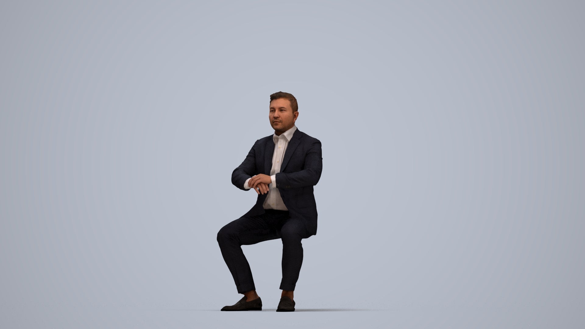 photogrammetry 3D man business, realistic human model archviz FBX, top-down view render