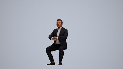 photogrammetry 3D man business, realistic human model archviz FBX, top-down view render