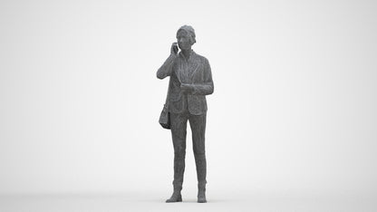 scanned 3D woman business, photogrammetry people for Enscape and V-Ray, three-quarter front view render