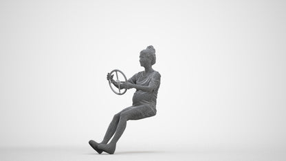 3D scanned boy driving casual, photorealistic archviz people for Enscape and SketchUp, three-quarter front view render