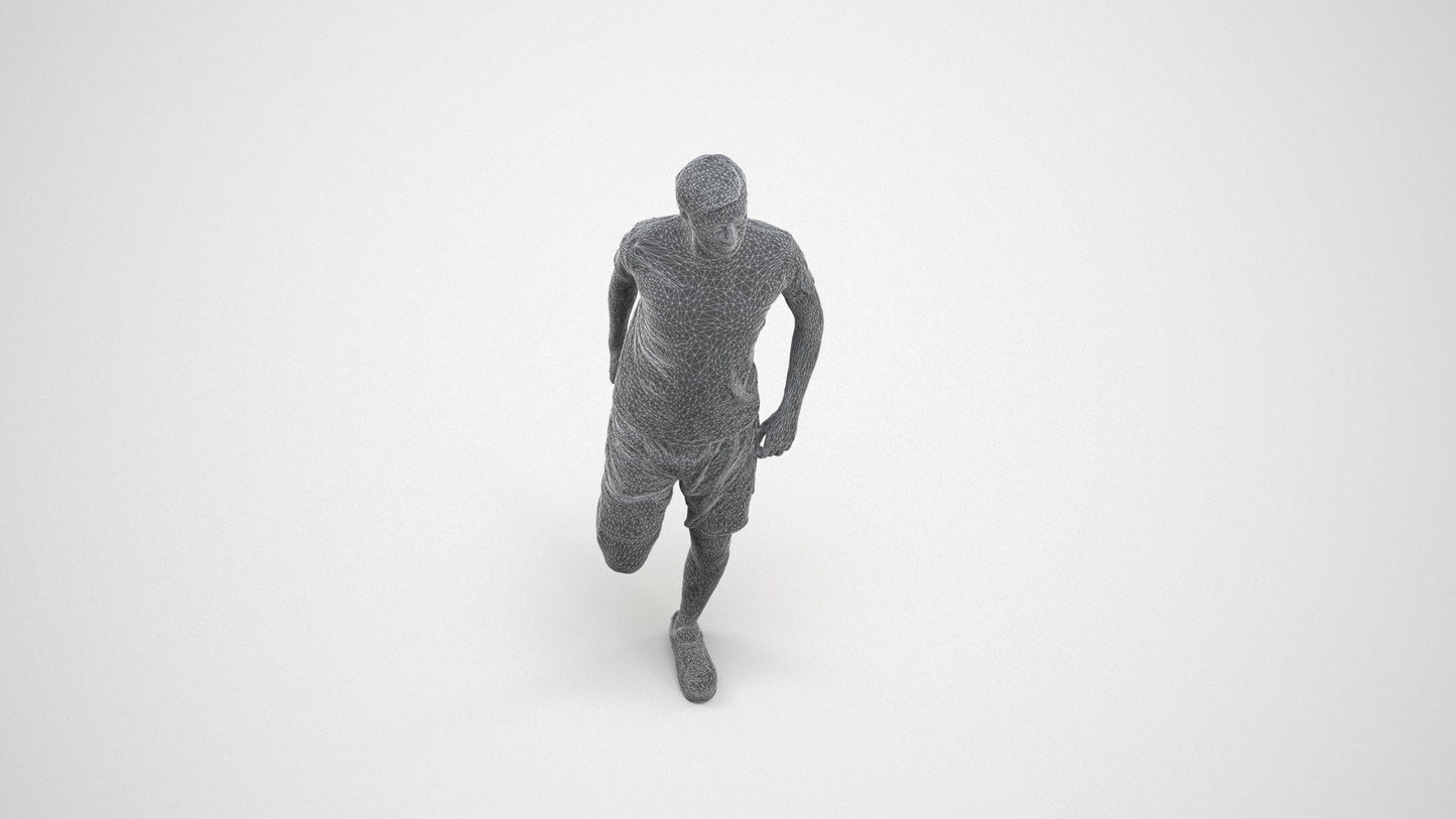 realistic 3D people man standing, render-ready for V-Ray and Corona, FBX OBJ, wireframe three-quarter view