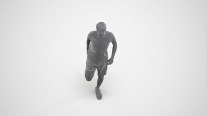 realistic 3D people man standing, render-ready for V-Ray and Corona, FBX OBJ, wireframe three-quarter view