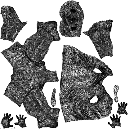 realistic 3D people man sport, render-ready for V-Ray and Corona, FBX OBJ, wireframe top-down view