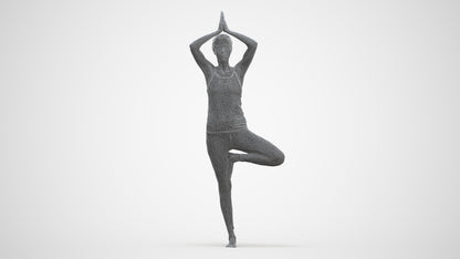 realistic 3D human woman sport, archviz people FBX OBJ for Blender, three-quarter front view render