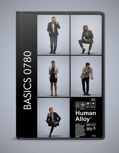 realistic 3D humans business pack, 5 archviz people FBX OBJ for Blender