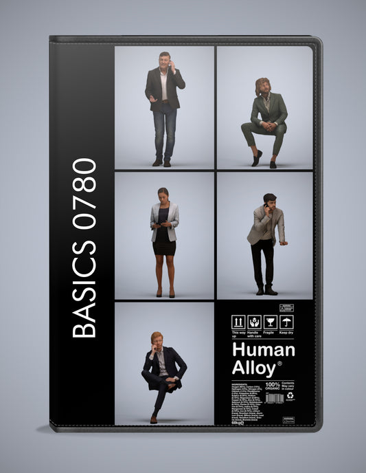 realistic 3D humans business pack, 5 archviz people FBX OBJ for Blender