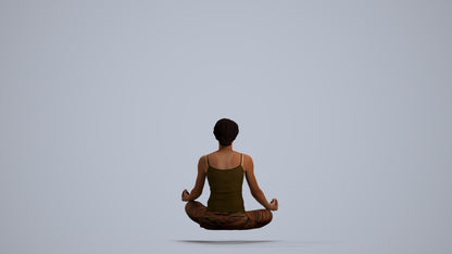 3D human model woman sport, photogrammetry scanned person for archviz, front view render