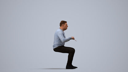 photogrammetry 3D man casual business, realistic human model archviz FBX, side view render