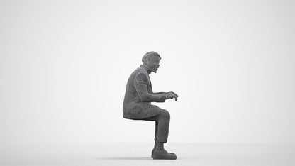 photogrammetry 3D man business, realistic human model archviz FBX, wireframe side view