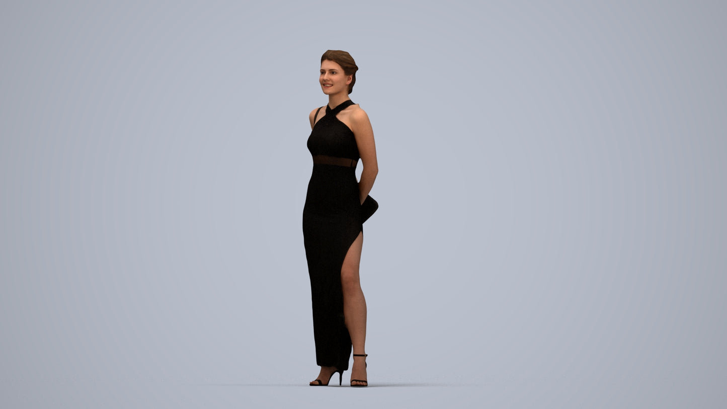 scanned 3D woman formal formalaffairs, photogrammetry people for Enscape and V-Ray, top-down view render