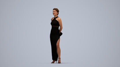 scanned 3D woman formal formalaffairs, photogrammetry people for Enscape and V-Ray, top-down view render