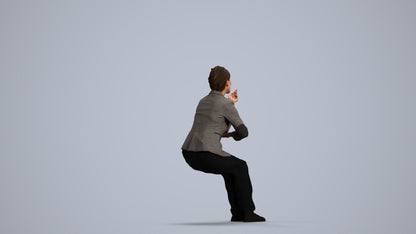 3D scanned woman business, photorealistic archviz people for Enscape and SketchUp, front view render