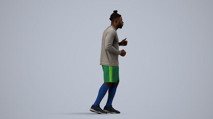 scanned 3D man sport, photogrammetry people for Enscape and V-Ray, side view render