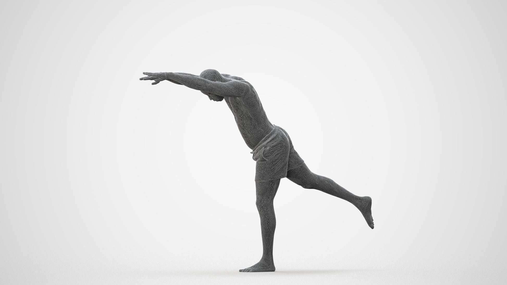 photogrammetry 3D man pool, realistic human model archviz FBX, square thumbnail