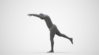 photogrammetry 3D man pool, realistic human model archviz FBX, square thumbnail