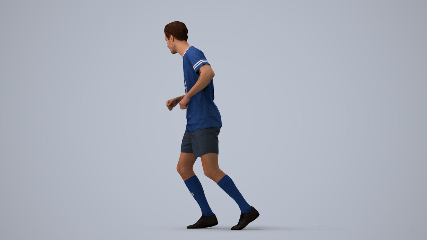realistic 3D man sport, scanned archviz people for Blender and 3ds Max, three-quarter view render
